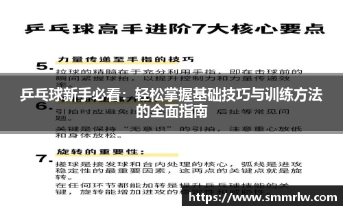 乒乓球新手必看:轻松掌握基础技巧与训练方法的全面指南